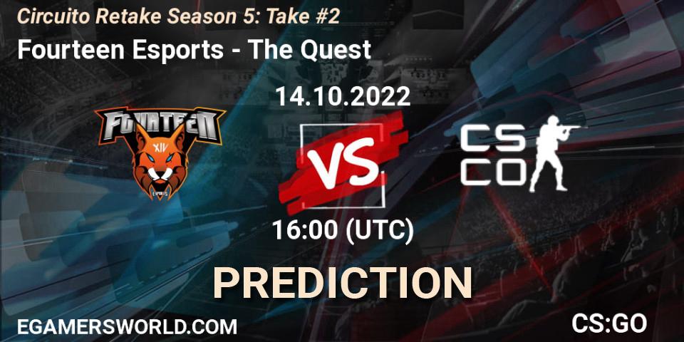 Pronósticos Fourteen Esports - The Quest. 14.10.22. Circuito Retake Season 5: Take #2 - CS2 (CS:GO)
