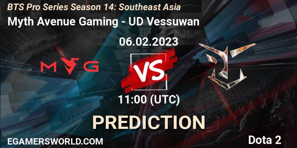 Pronósticos Myth Avenue Gaming - UD Vessuwan. 06.02.23. BTS Pro Series Season 14: Southeast Asia - Dota 2