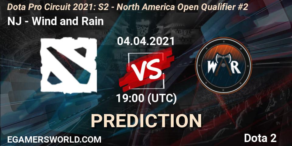 Pronósticos NJ - Wind and Rain. 04.04.21. Dota Pro Circuit 2021: S2 - North America Open Qualifier #2 - Dota 2