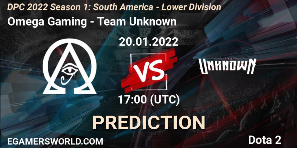 Pronósticos Omega Gaming - Team Unknown. 20.01.22. DPC 2022 Season 1: South America - Lower Division - Dota 2