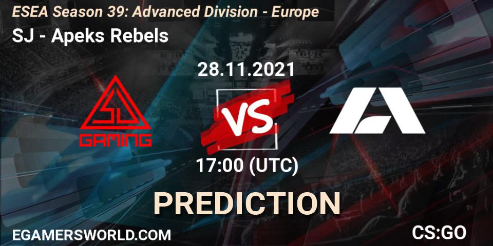 Pronósticos SJ - Apeks Rebels. 28.11.21. ESEA Season 39: Advanced Division - Europe - CS2 (CS:GO)