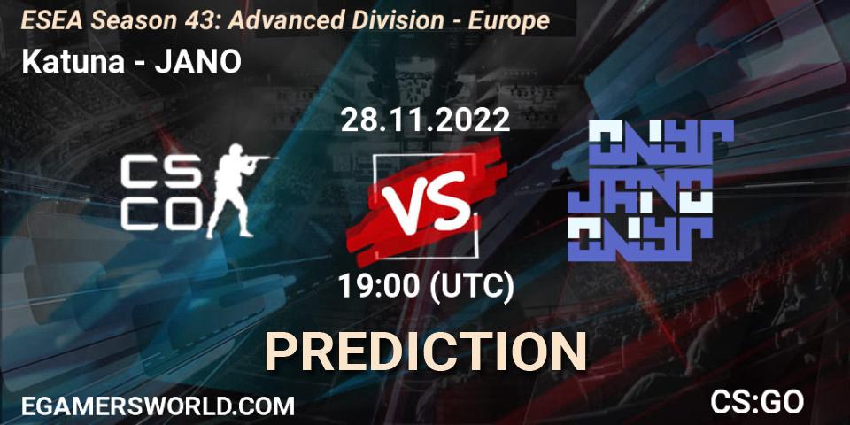 Pronósticos Katuna - JANO. 28.11.22. ESEA Season 43: Advanced Division - Europe - CS2 (CS:GO)