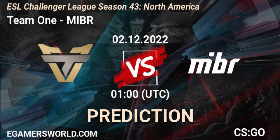 Pronósticos Team One - MIBR. 02.12.22. ESL Challenger League Season 43: North America - CS2 (CS:GO)