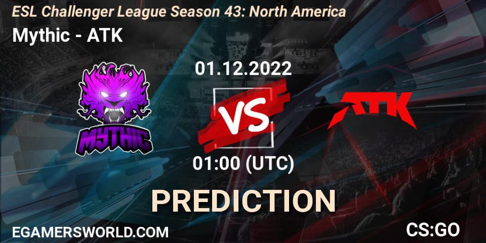 Pronósticos Mythic - ATK. 01.12.22. ESL Challenger League Season 43: North America - CS2 (CS:GO)