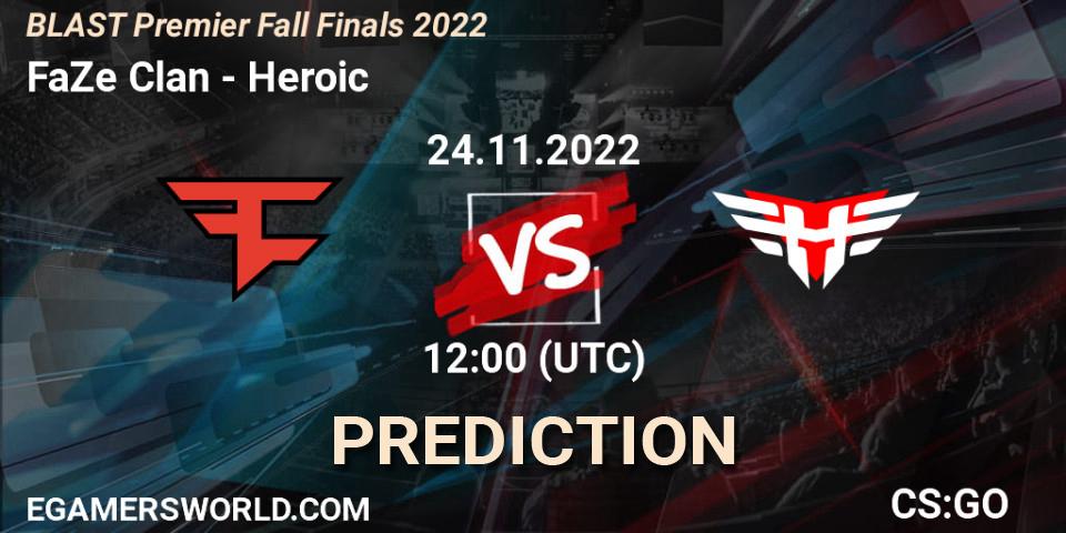 Pronósticos FaZe Clan - Heroic. 24.11.22. BLAST Premier Fall Finals 2022 - CS2 (CS:GO)