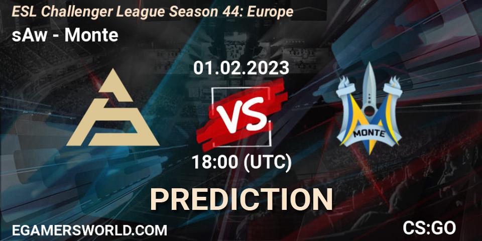 Pronósticos sAw - Monte. 01.02.23. ESL Challenger League Season 44: Europe - CS2 (CS:GO)