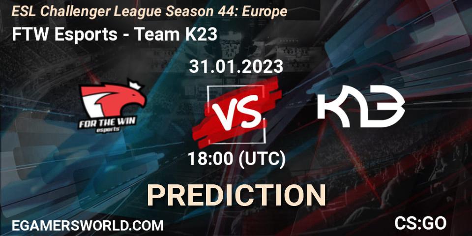 Pronósticos FTW Esports - Team K23. 08.02.23. ESL Challenger League Season 44: Europe - CS2 (CS:GO)