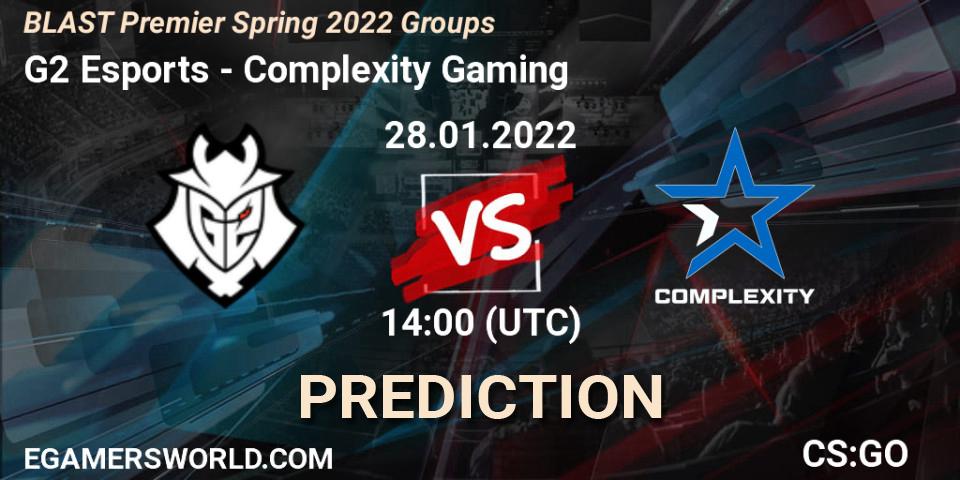 Pronósticos G2 Esports - Complexity Gaming. 28.01.22. BLAST Premier Spring Groups 2022 - CS2 (CS:GO)