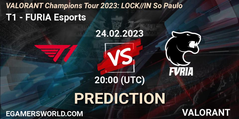 Pronósticos T1 - FURIA Esports. 24.02.23. VALORANT Champions Tour 2023: LOCK//IN São Paulo - VALORANT