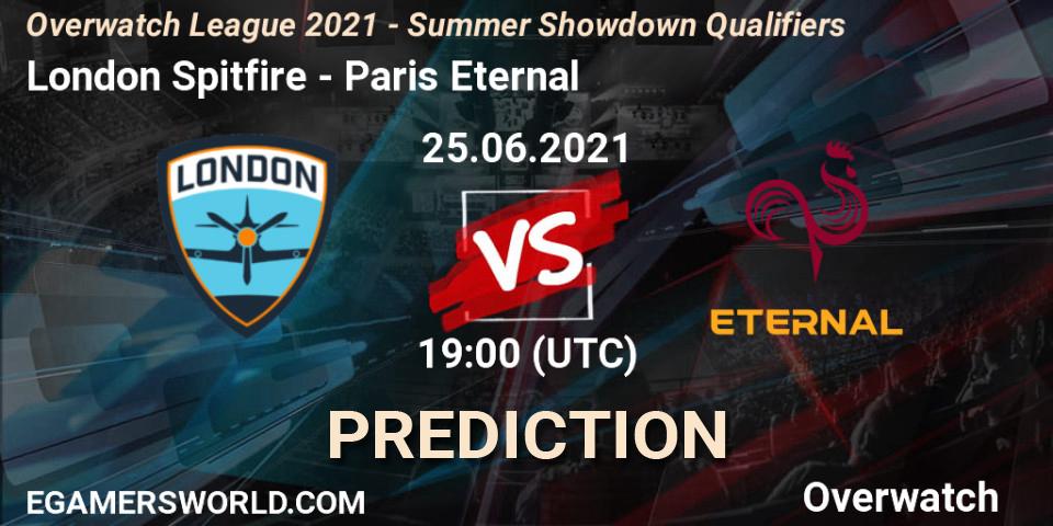 Pronósticos London Spitfire - Paris Eternal. 25.06.21. Overwatch League 2021 - Summer Showdown Qualifiers - Overwatch