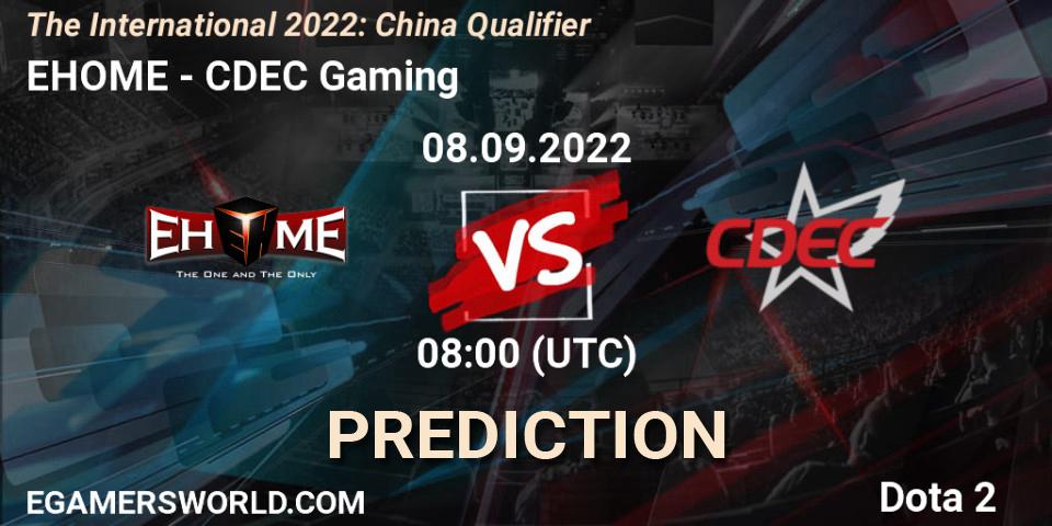 Pronósticos EHOME - CDEC Gaming. 08.09.22. The International 2022: China Qualifier - Dota 2