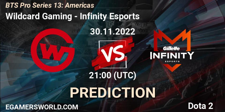 Pronósticos Wildcard Gaming - Infinity Esports. 30.11.22. BTS Pro Series 13: Americas - Dota 2