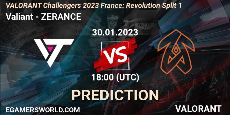 Pronósticos Valiant - ZERANCE. 30.01.23. VALORANT Challengers 2023 France: Revolution Split 1 - VALORANT