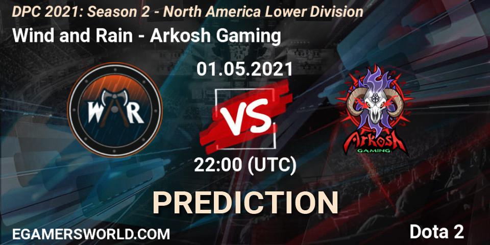 Pronósticos Wind and Rain - Arkosh Gaming. 01.05.21. DPC 2021: Season 2 - North America Lower Division - Dota 2