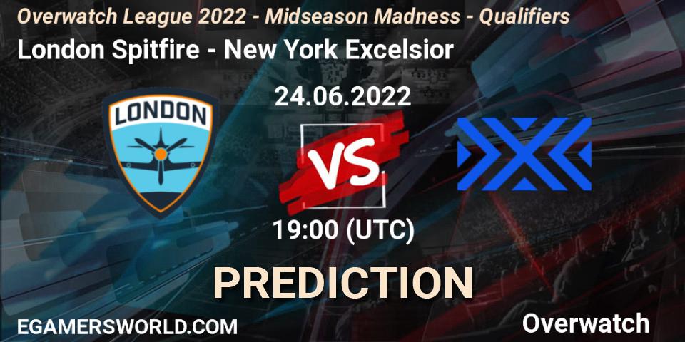 Pronósticos London Spitfire - New York Excelsior. 24.06.22. Overwatch League 2022 - Midseason Madness - Qualifiers - Overwatch