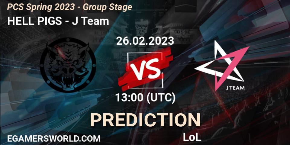 Pronósticos HELL PIGS - J Team. 10.02.23. PCS Spring 2023 - Group Stage - LoL