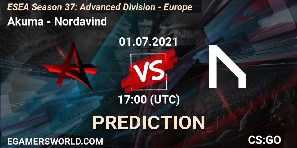 Pronósticos Akuma - Nordavind. 01.07.21. ESEA Season 37: Advanced Division - Europe - CS2 (CS:GO)