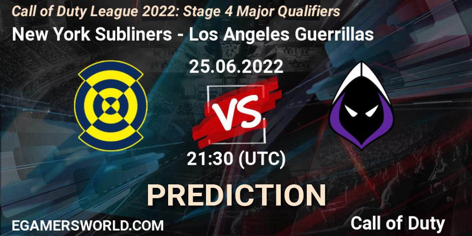 Pronósticos New York Subliners - Los Angeles Guerrillas. 25.06.22. Call of Duty League 2022: Stage 4 - Call of Duty