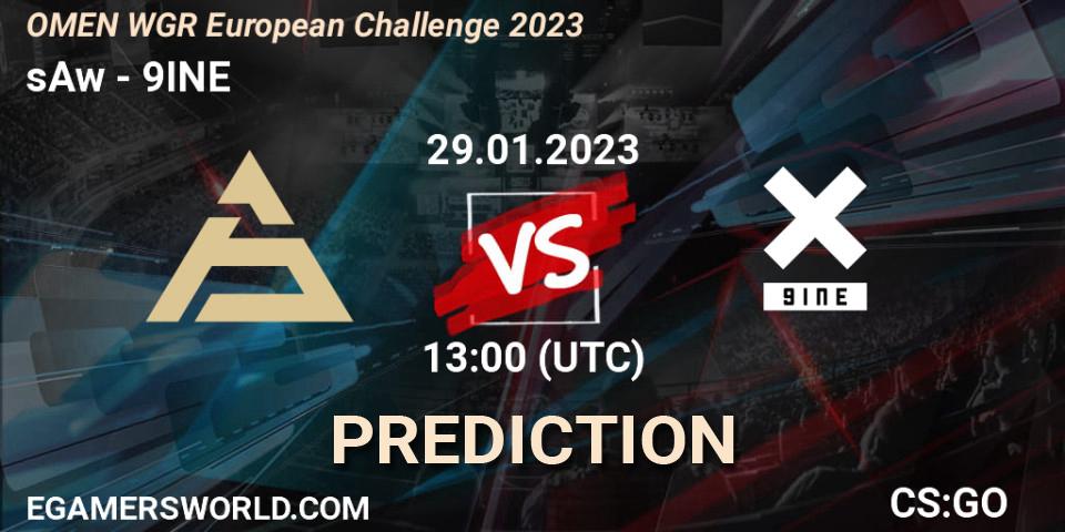 Pronósticos sAw - 9INE. 29.01.23. OMEN WGR European Challenge 2023 - CS2 (CS:GO)