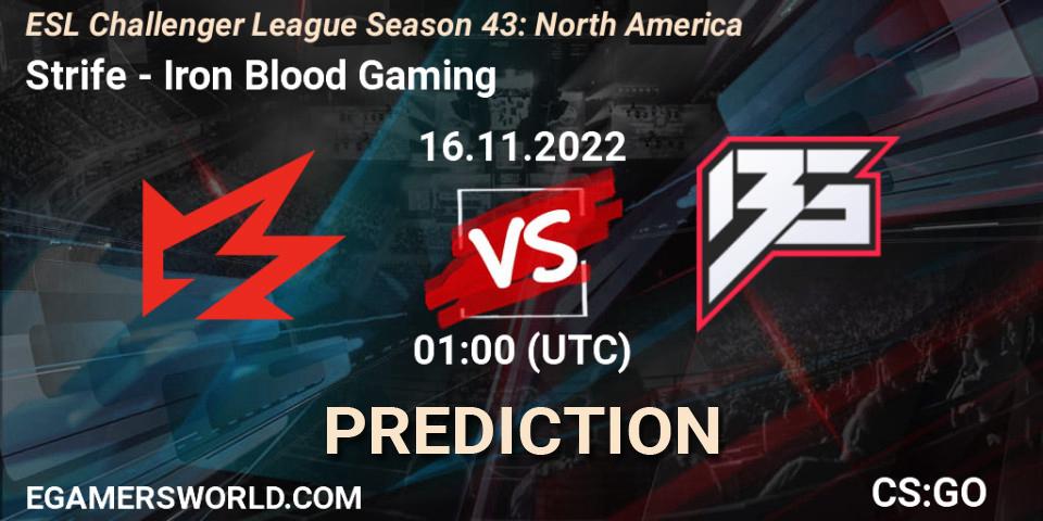 Pronósticos Strife - Iron Blood Gaming. 02.12.22. ESL Challenger League Season 43: North America - CS2 (CS:GO)