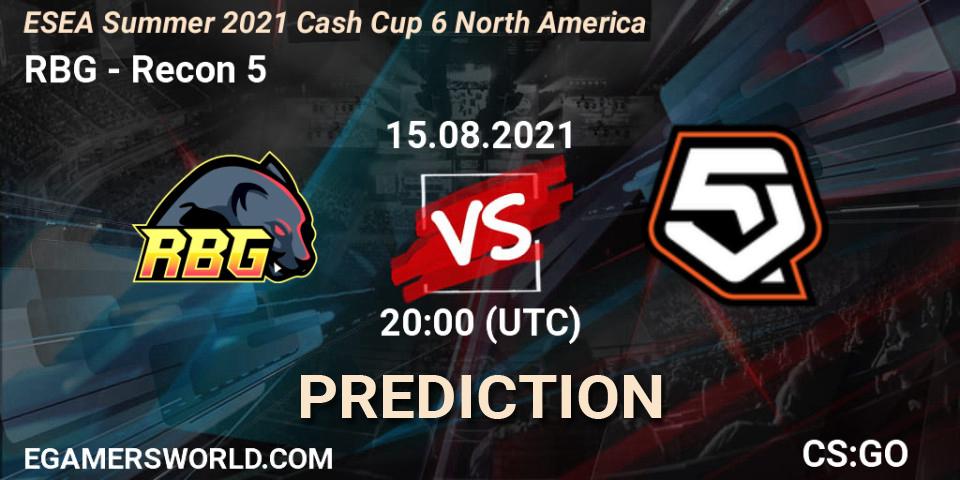 Pronósticos RBG - Recon 5. 15.08.21. ESEA Cash Cup: North America - Summer 2021 #6 - CS2 (CS:GO)
