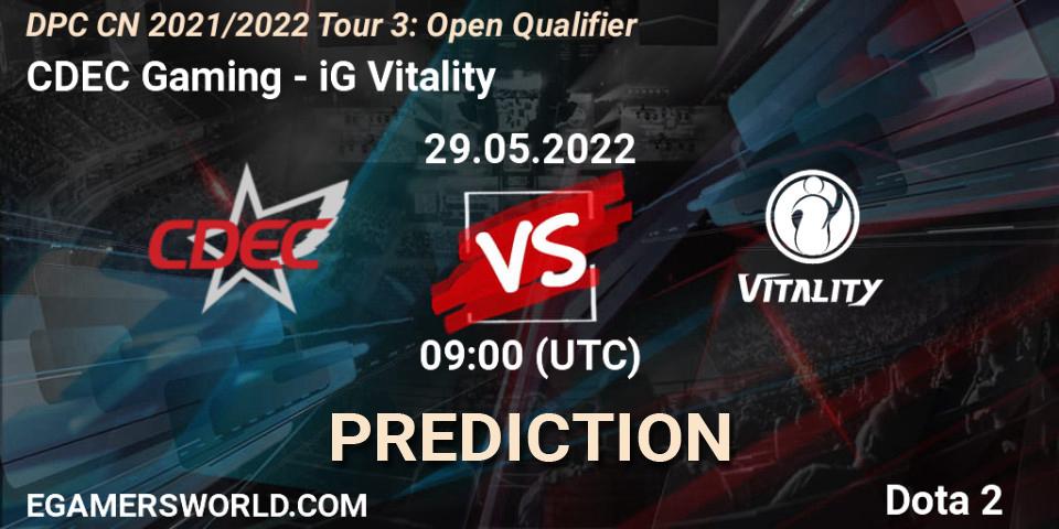 Pronósticos CDEC Gaming - iG Vitality. 29.05.22. DPC CN 2021/2022 Tour 3: Open Qualifier - Dota 2