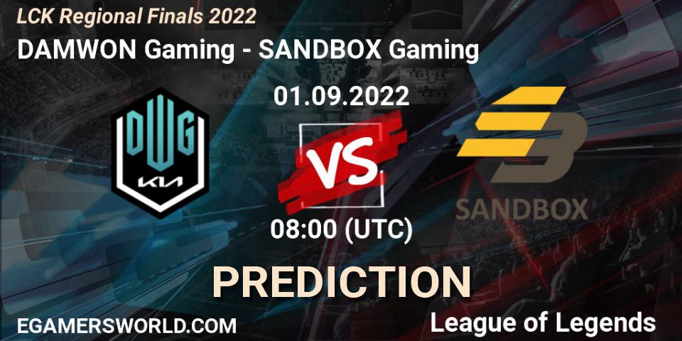 Pronósticos DAMWON Gaming - SANDBOX Gaming. 01.09.22. LCK Regional Finals 2022 - LoL