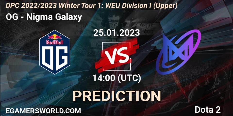 Pronósticos OG - Nigma Galaxy. 25.01.23. DPC 2022/2023 Winter Tour 1: WEU Division I (Upper) - Dota 2