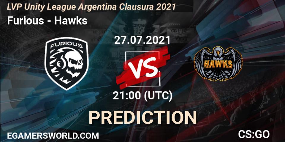 Pronósticos Furious - Hawks. 27.07.21. LVP Unity League Argentina Clausura 2021 - CS2 (CS:GO)
