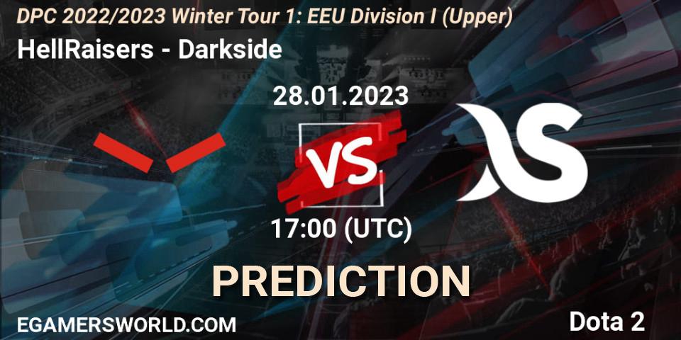 Pronósticos HellRaisers - Darkside. 28.01.23. DPC 2022/2023 Winter Tour 1: EEU Division I (Upper) - Dota 2
