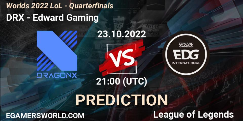 Pronósticos DRX - Edward Gaming. 23.10.22. Worlds 2022 LoL - Quarterfinals - LoL