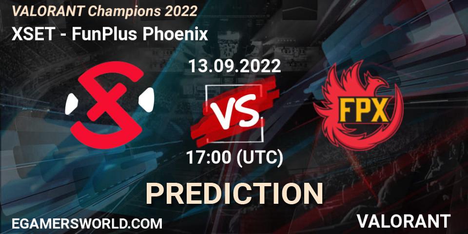 Pronósticos XSET - FunPlus Phoenix. 13.09.22. VALORANT Champions 2022 - VALORANT