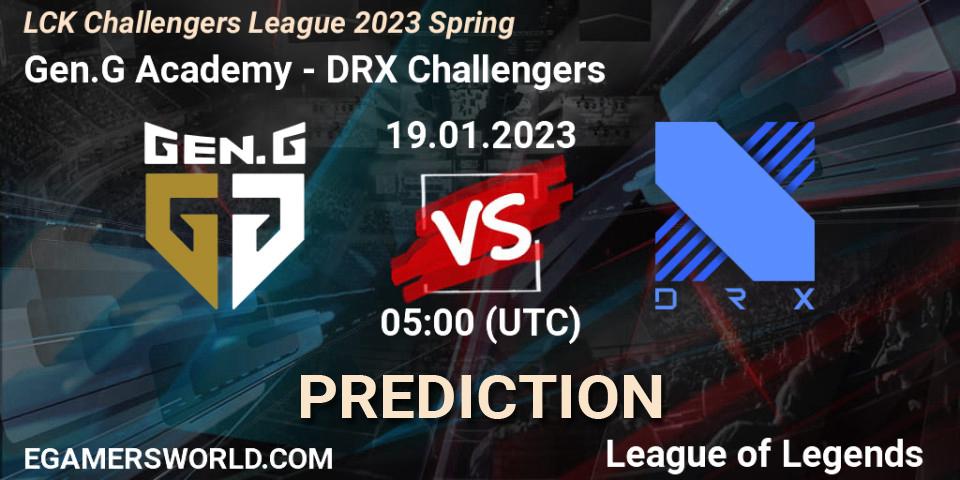 Pronósticos Gen.G Academy - DRX Challengers. 19.01.23. LCK Challengers League 2023 Spring - LoL