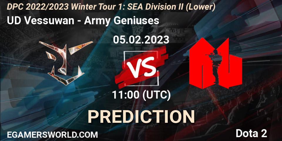 Pronósticos UD Vessuwan - Army Geniuses. 05.02.23. DPC 2022/2023 Winter Tour 1: SEA Division II (Lower) - Dota 2