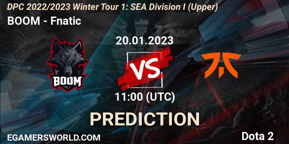 Pronósticos BOOM - Fnatic. 20.01.23. DPC 2022/2023 Winter Tour 1: SEA Division I (Upper) - Dota 2
