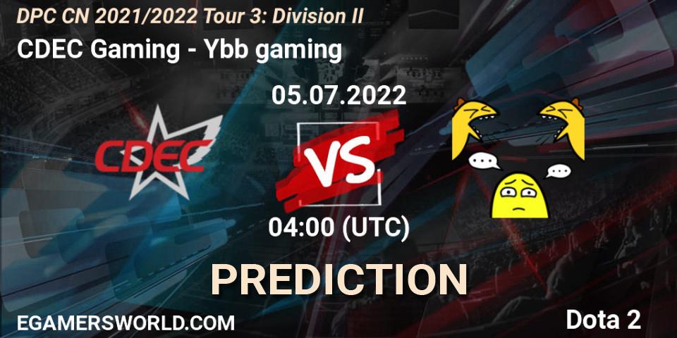 Pronósticos CDEC Gaming - Ybb gaming. 05.07.22. DPC CN 2021/2022 Tour 3: Division II - Dota 2