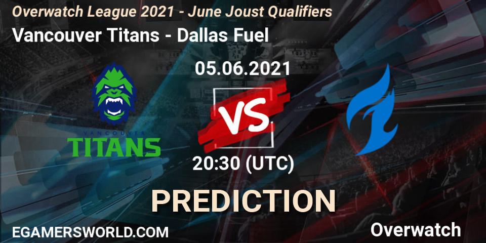 Pronósticos Vancouver Titans - Dallas Fuel. 05.06.21. Overwatch League 2021 - June Joust Qualifiers - Overwatch