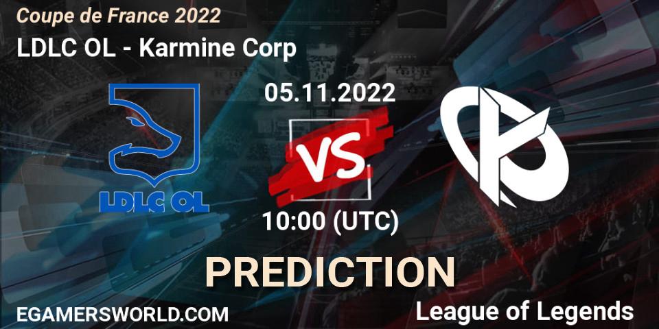 Pronósticos LDLC OL - Karmine Corp. 05.11.22. Coupe de France 2022 - LoL