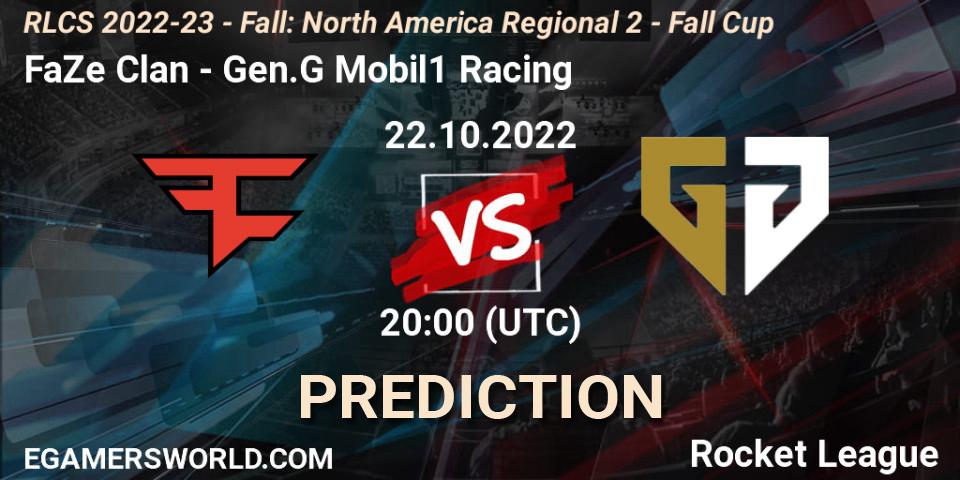 Pronósticos FaZe Clan - Gen.G Mobil1 Racing. 22.10.22. RLCS 2022-23 - Fall: North America Regional 2 - Fall Cup - Rocket League