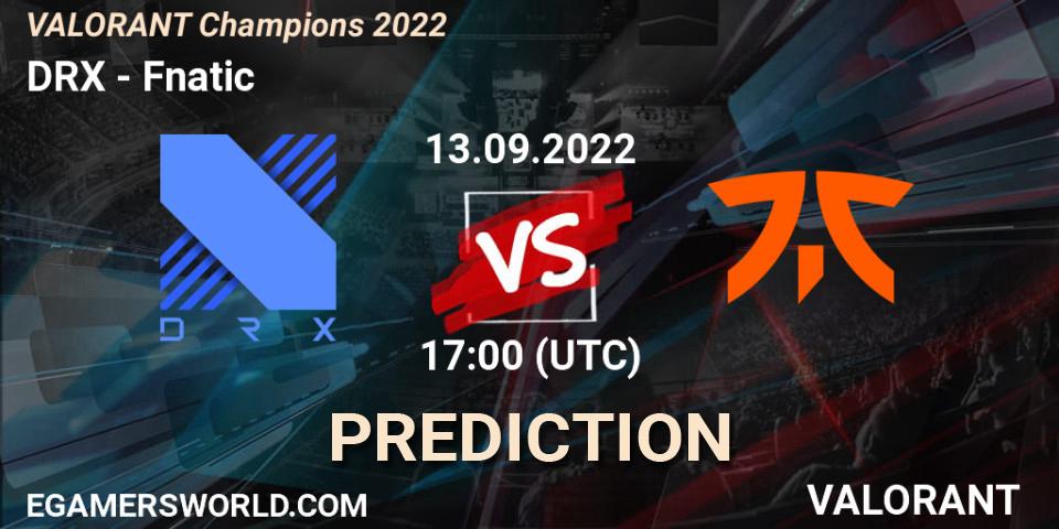 Pronósticos DRX - Fnatic. 13.09.22. VALORANT Champions 2022 - VALORANT