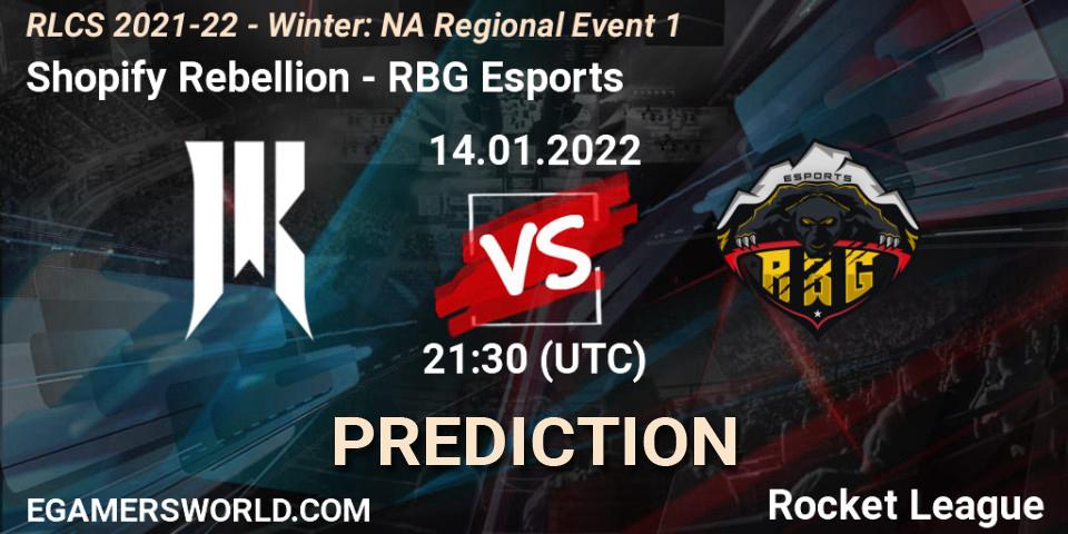 Pronósticos Shopify Rebellion - RBG Esports. 14.01.22. RLCS 2021-22 - Winter: NA Regional Event 1 - Rocket League