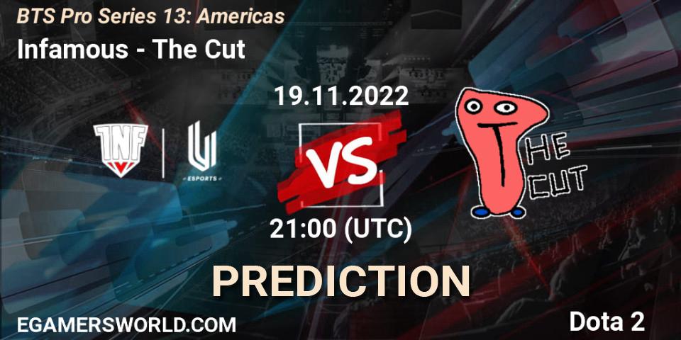 Pronósticos Infamous - The Cut. 19.11.22. BTS Pro Series 13: Americas - Dota 2