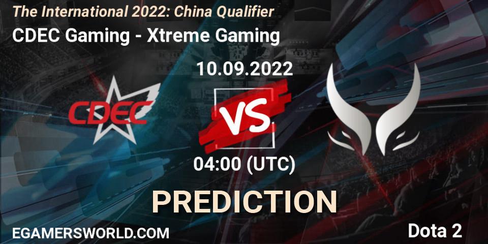 Pronósticos CDEC Gaming - Xtreme Gaming. 10.09.22. The International 2022: China Qualifier - Dota 2