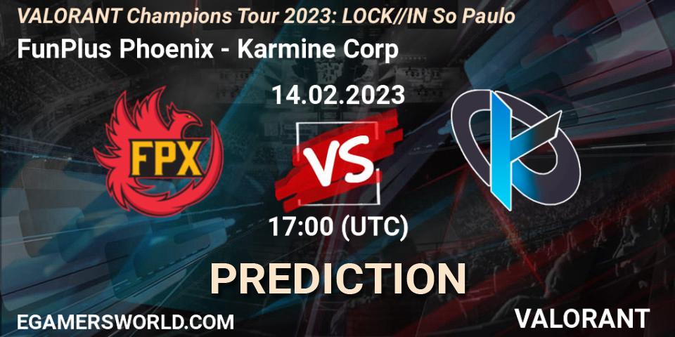 Pronósticos FunPlus Phoenix - Karmine Corp. 14.02.23. VALORANT Champions Tour 2023: LOCK//IN São Paulo - VALORANT