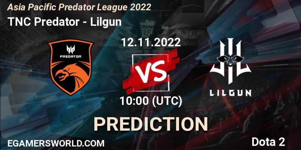 Pronósticos TNC Predator - Lilgun. 12.11.22. Asia Pacific Predator League 2022 - Dota 2