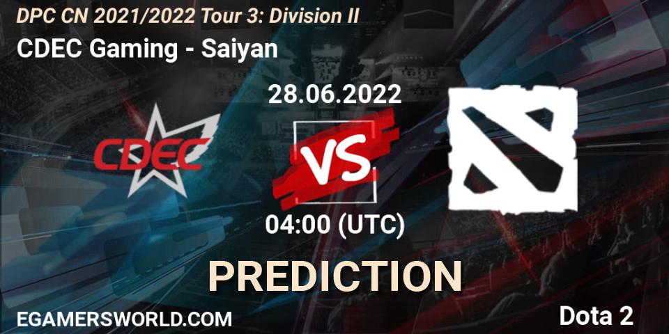 Pronósticos CDEC Gaming - Saiyan. 28.06.22. DPC CN 2021/2022 Tour 3: Division II - Dota 2
