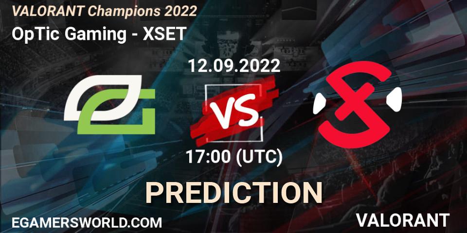 Pronósticos OpTic Gaming - XSET. 12.09.22. VALORANT Champions 2022 - VALORANT