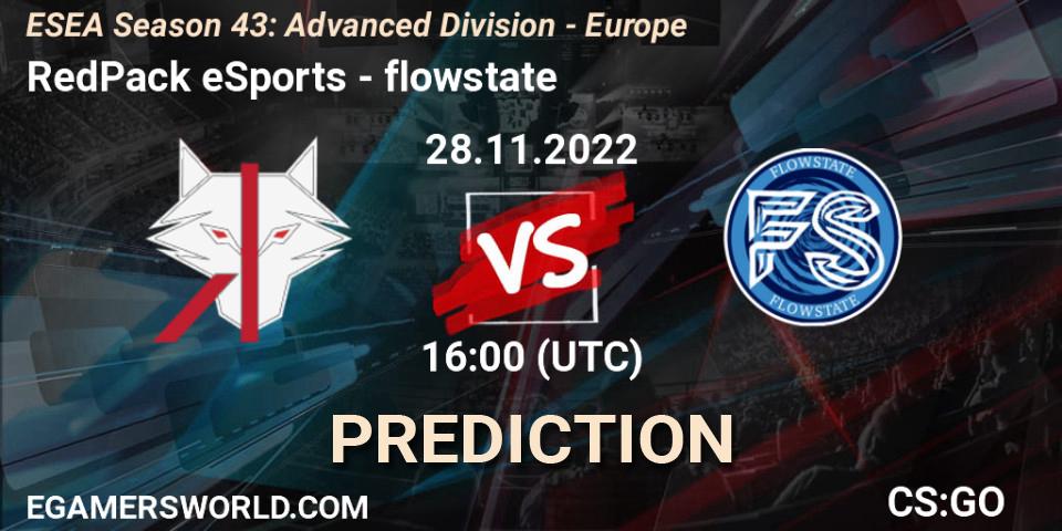 Pronósticos RedPack eSports - flowstate. 28.11.22. ESEA Season 43: Advanced Division - Europe - CS2 (CS:GO)