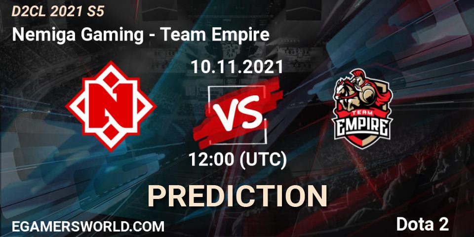Pronósticos Nemiga Gaming - Team Empire. 10.11.21. Dota 2 Champions League 2021 Season 5 - Dota 2