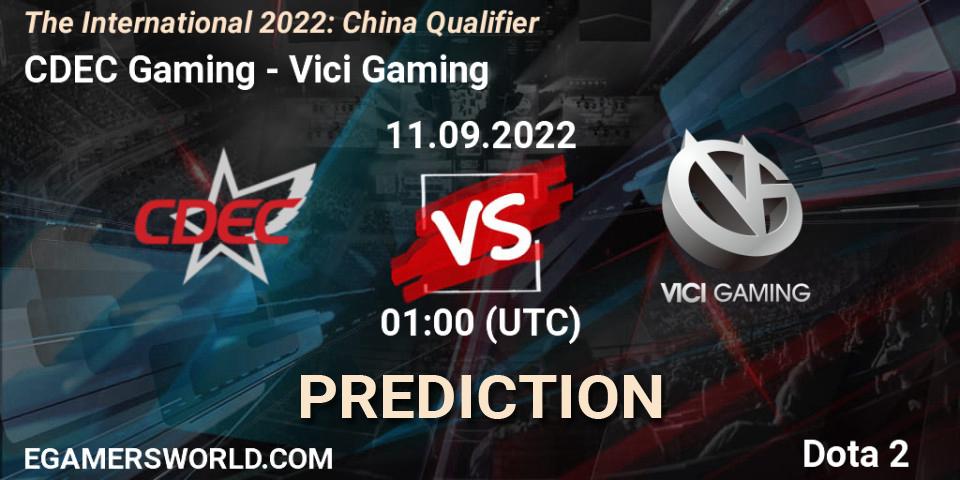 Pronósticos CDEC Gaming - Vici Gaming. 11.09.22. The International 2022: China Qualifier - Dota 2